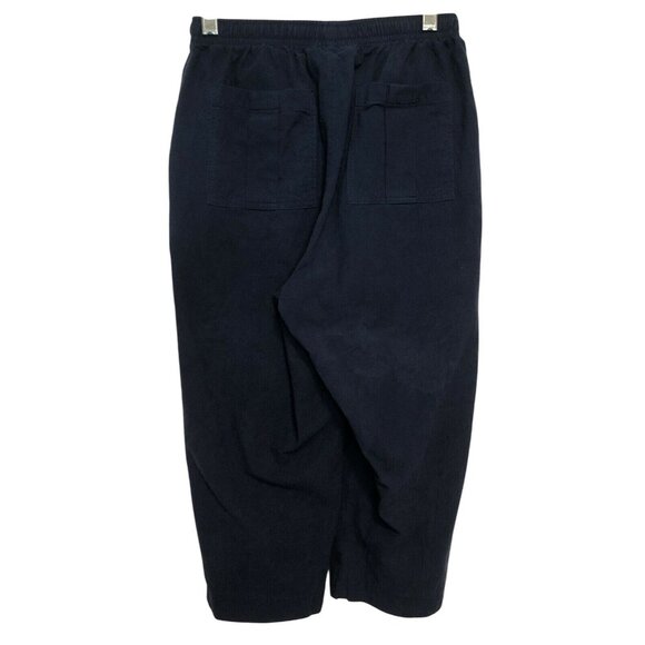 C.D. Petites Women’s Size Small Navy Blue Capri Pants Linen Style Lightweight - Picture 2 of 8
